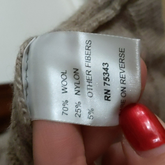 Chiaramente Italian Wool Blend Blown Long Buckle Front Cardigan  Pockets Sz Sm - Picture 9 of 11